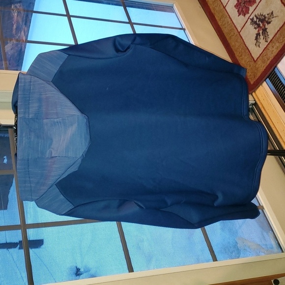Adidas Textured Anorak Blue 2-Toned Cinched Sz. L Hoodie - Picture 11 of 16